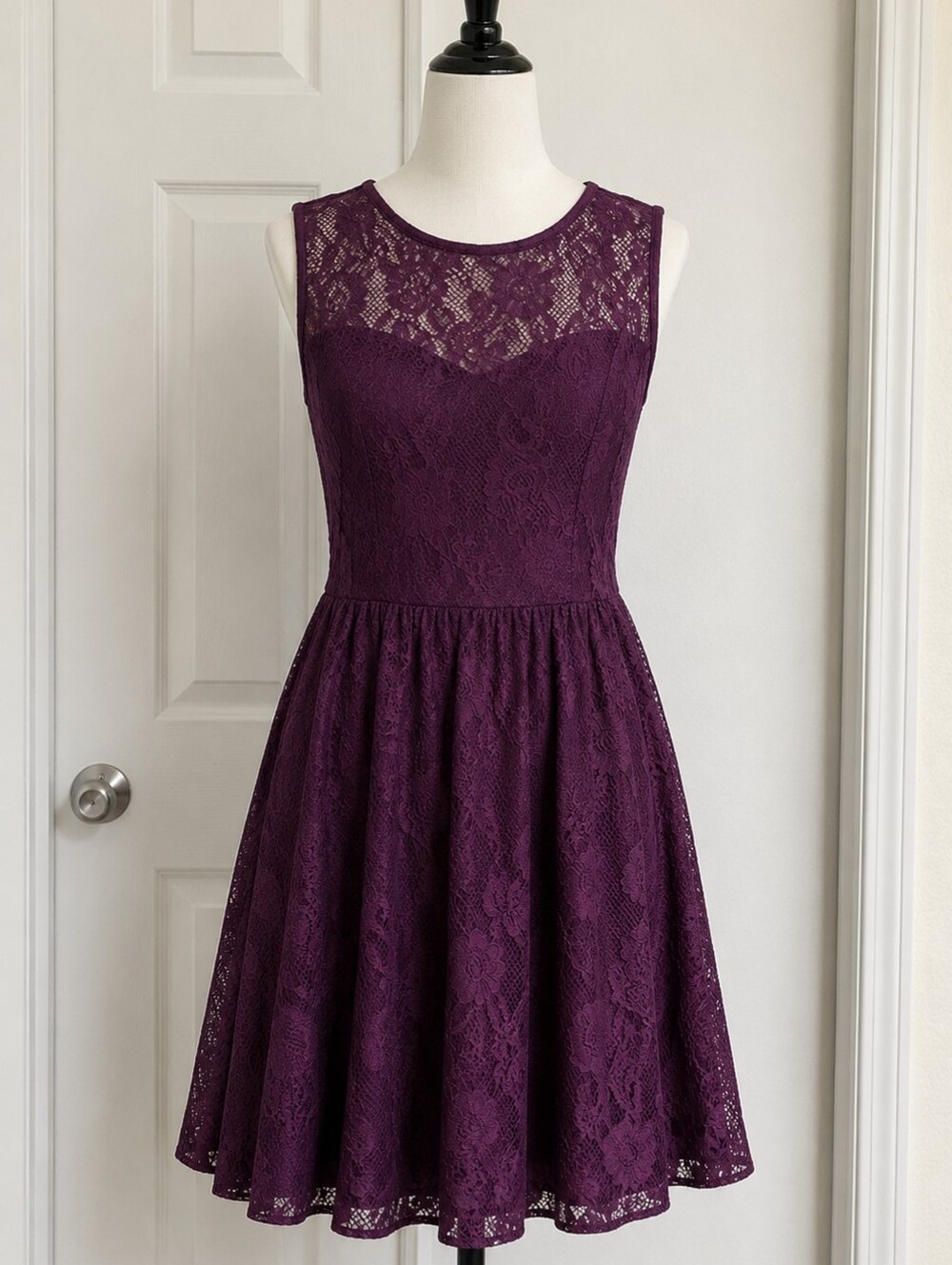 Express Purple Lace Midi Dress